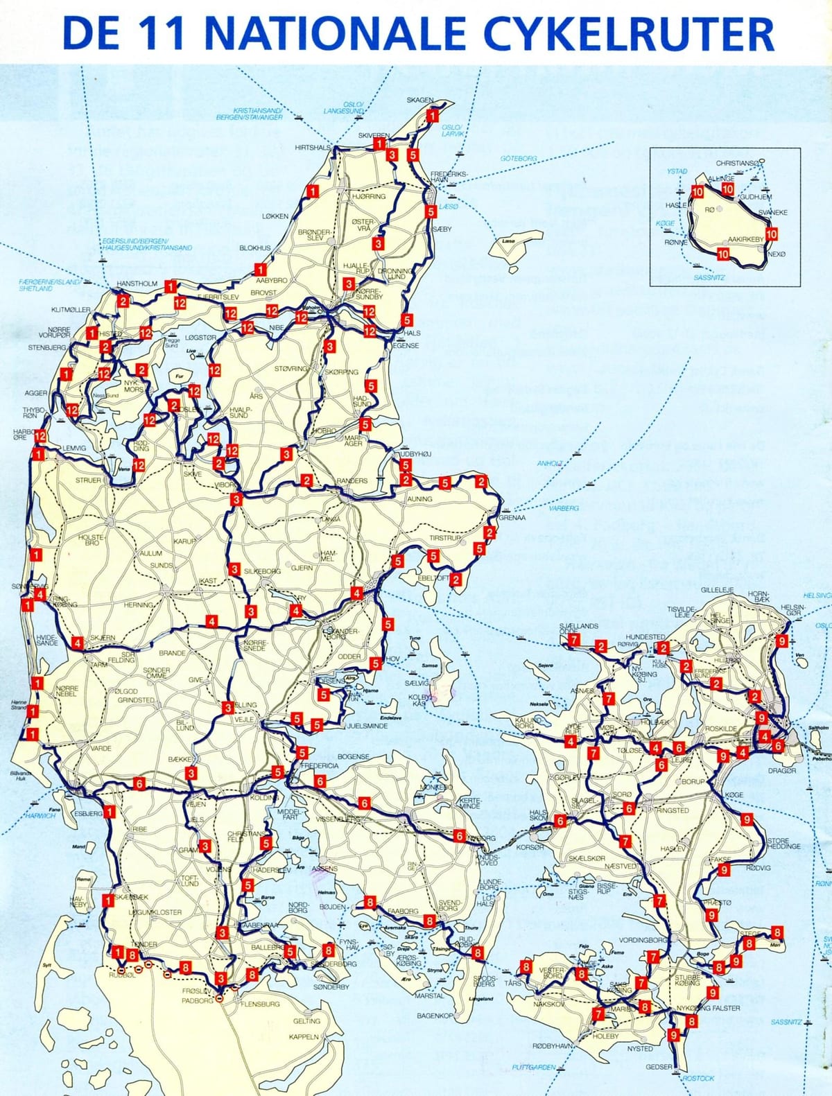 danska nacionalna kolesarske poti zemljevid