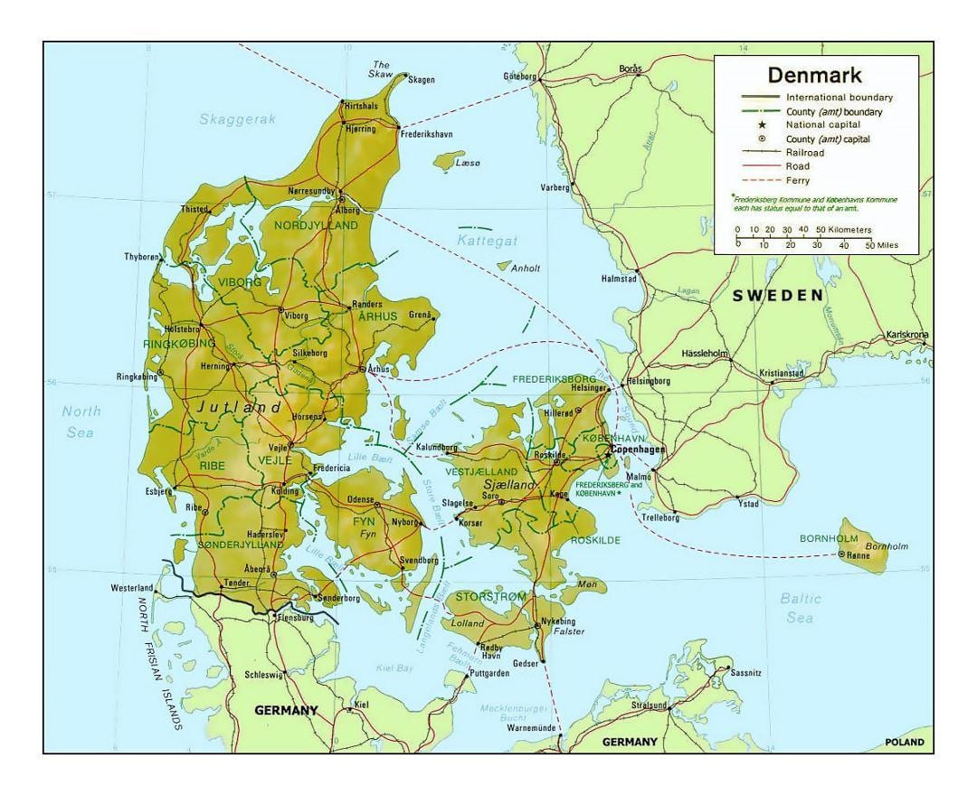 Zemljevid danske kommune