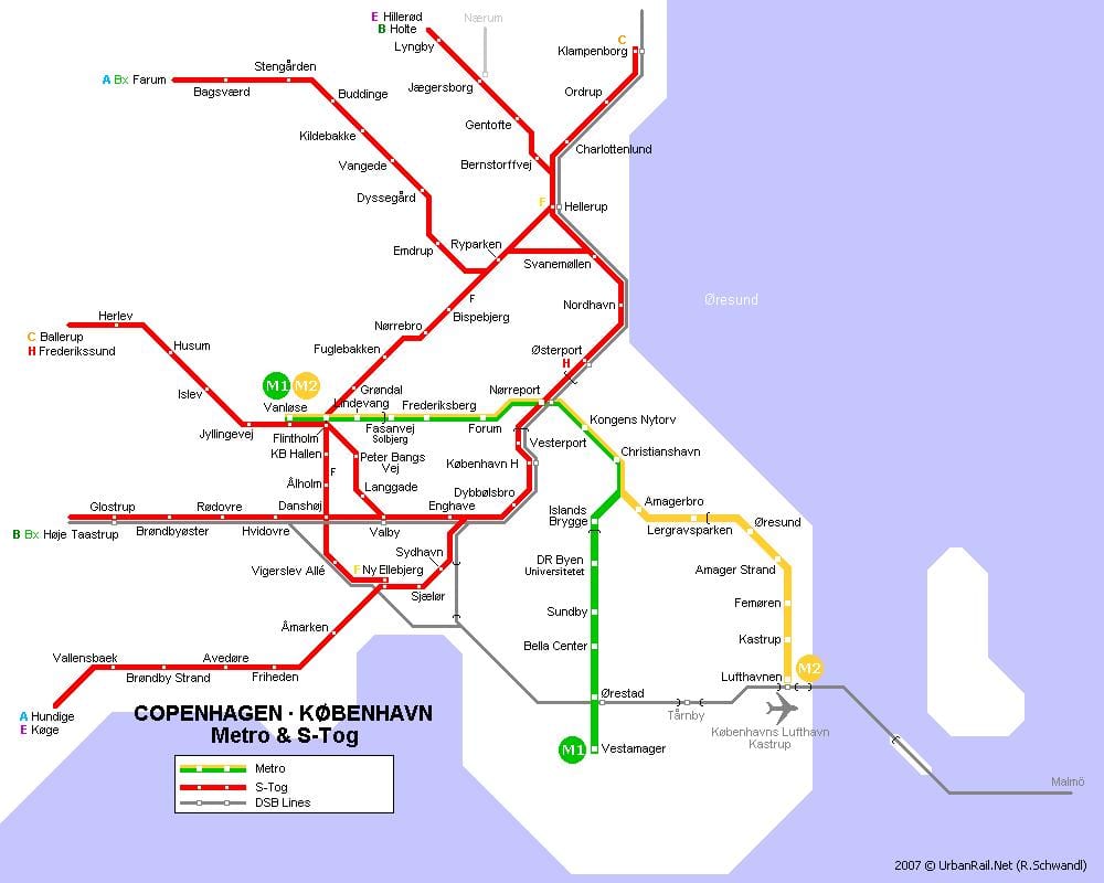 Zemljevid danske, metro 