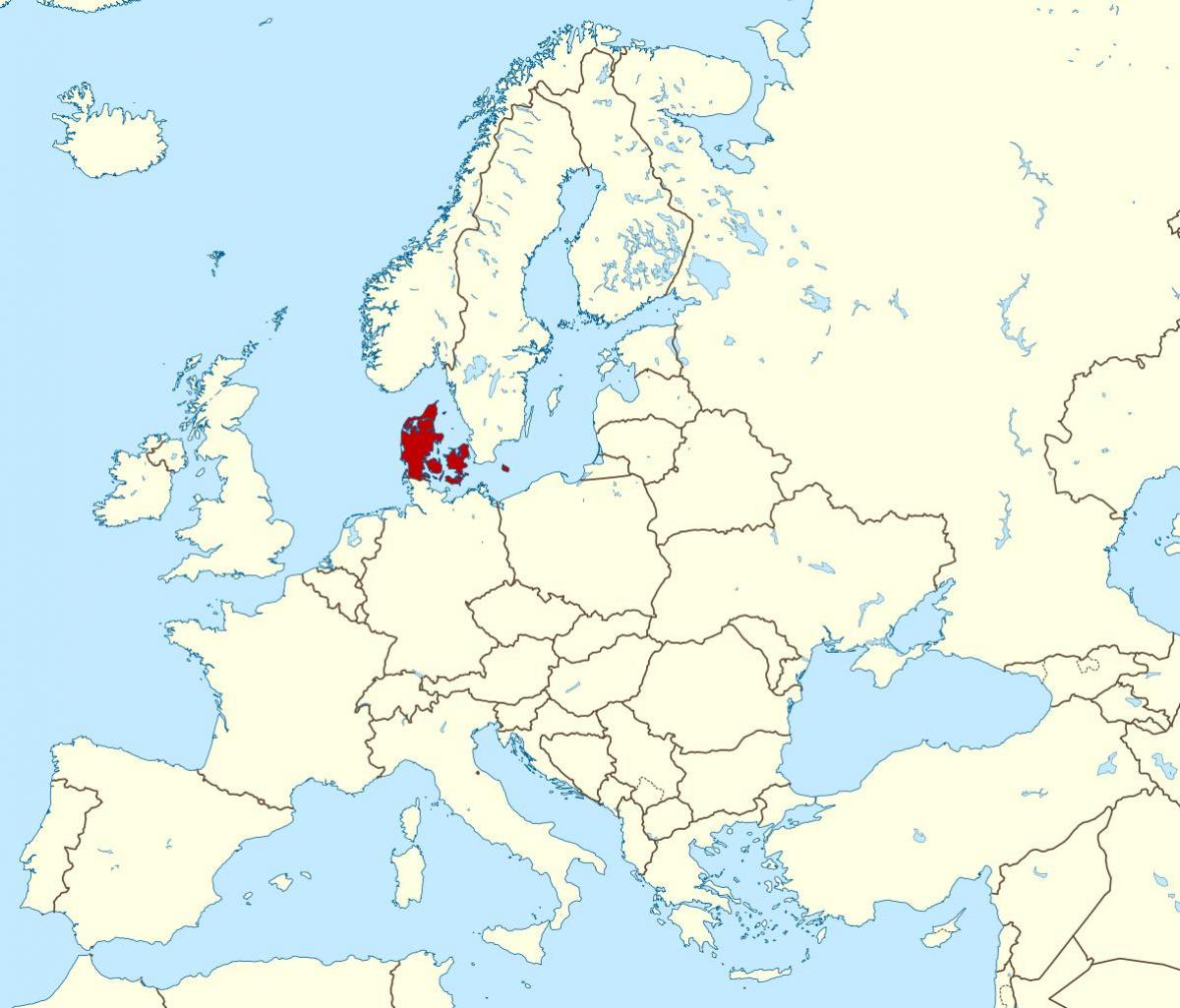 svetovni zemljevid, ki prikazuje danska