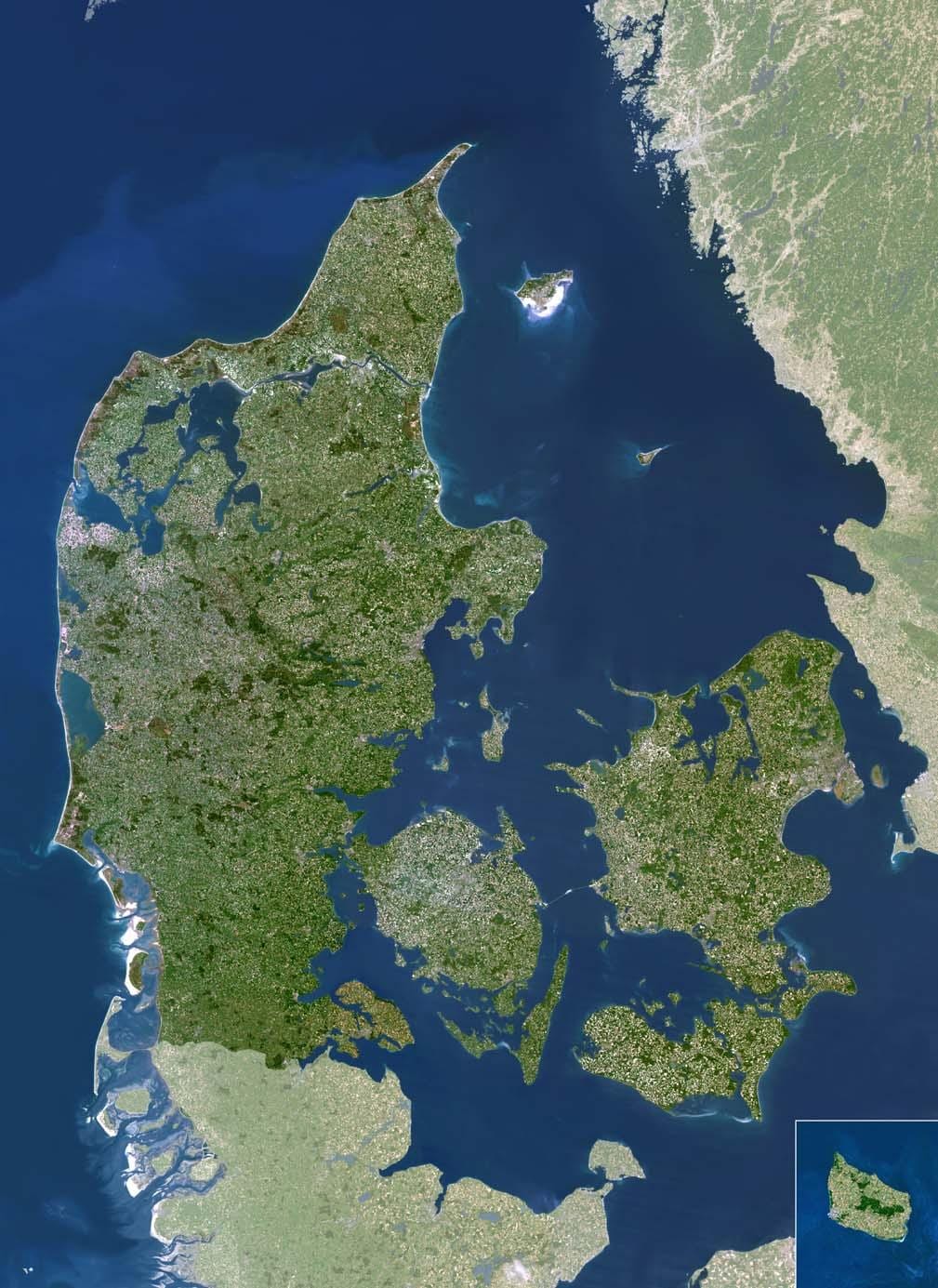 Zemljevid danske, satelitska tv