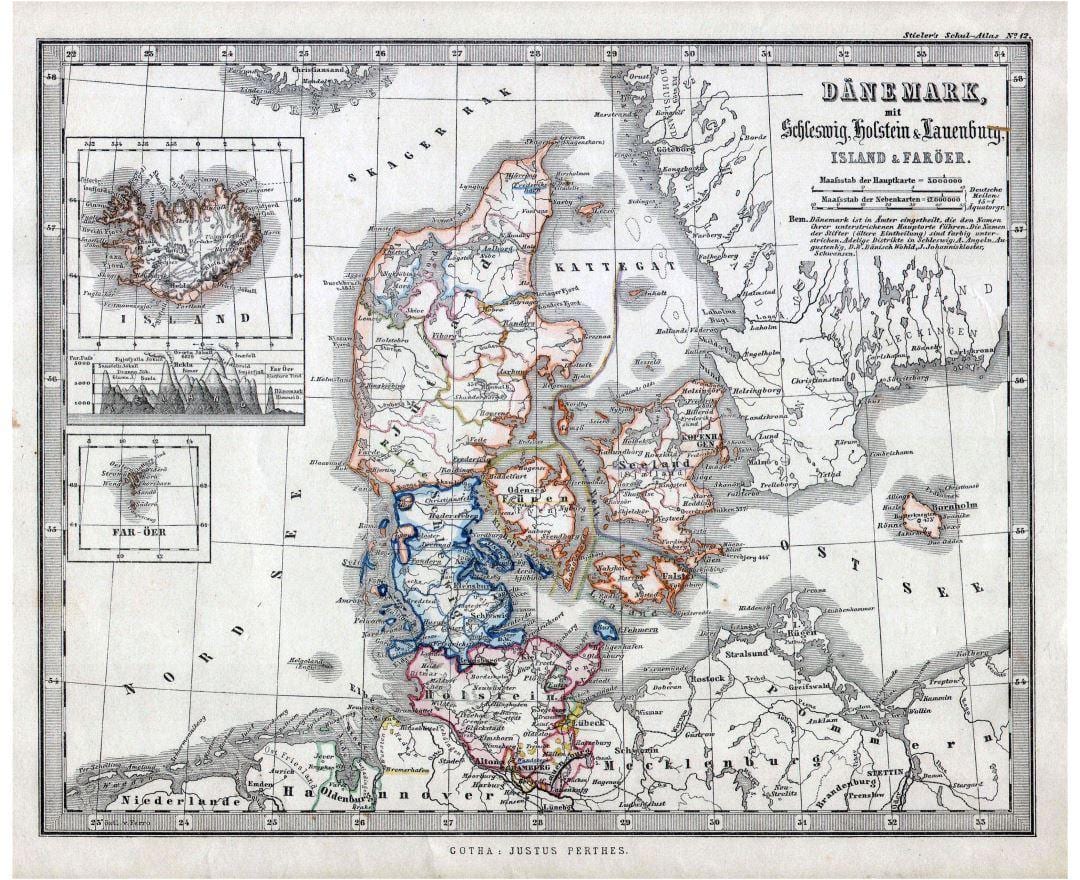 stari zemljevid danske,