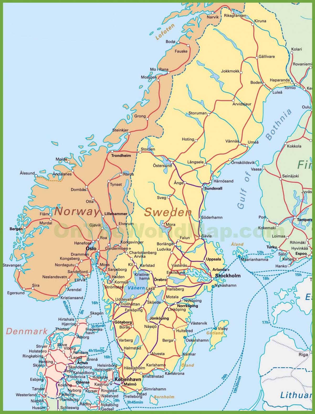zemljevid danske in norveške