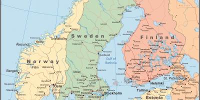 Zemljevid danske in okoliških državah