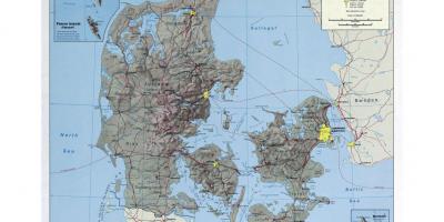 Mednarodna letališča na danskem zemljevid