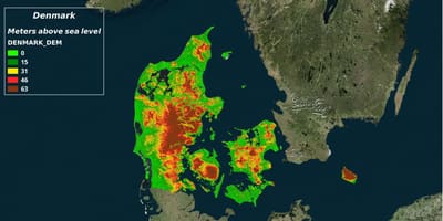 Zemljevid danske, podnebje 
