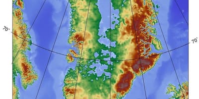 Zemljevid danske, topografske