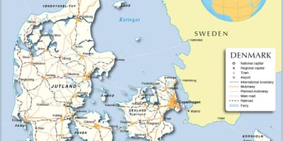 Zemljevid danske vrata