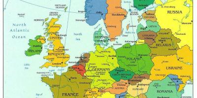 Zemljevid evrope kažejo, danska