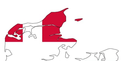 Zemljevid danske zastave 