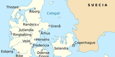 Zemljevid fredericia, danska